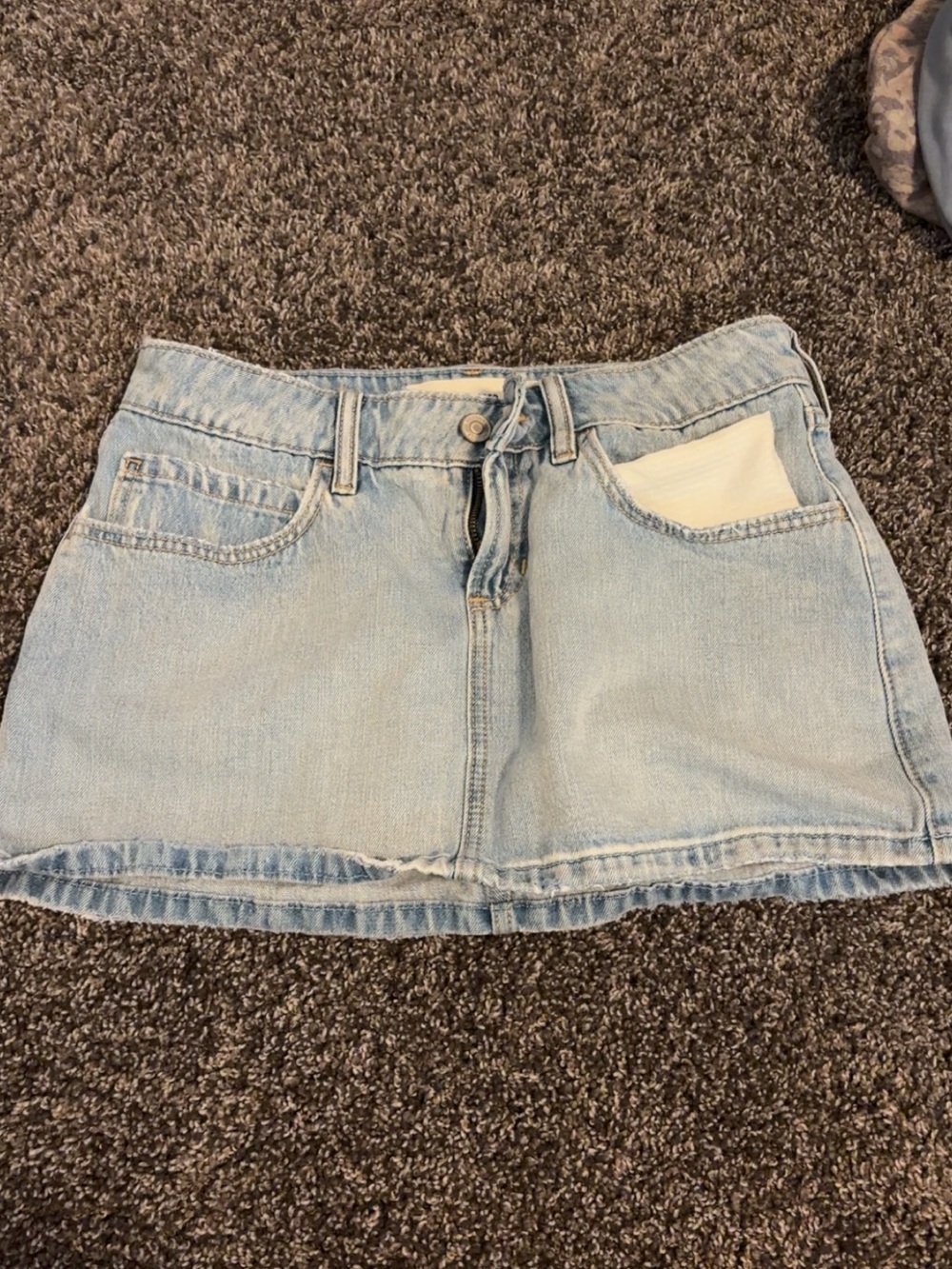 Hollister Light Blue Denim Mini Skirt